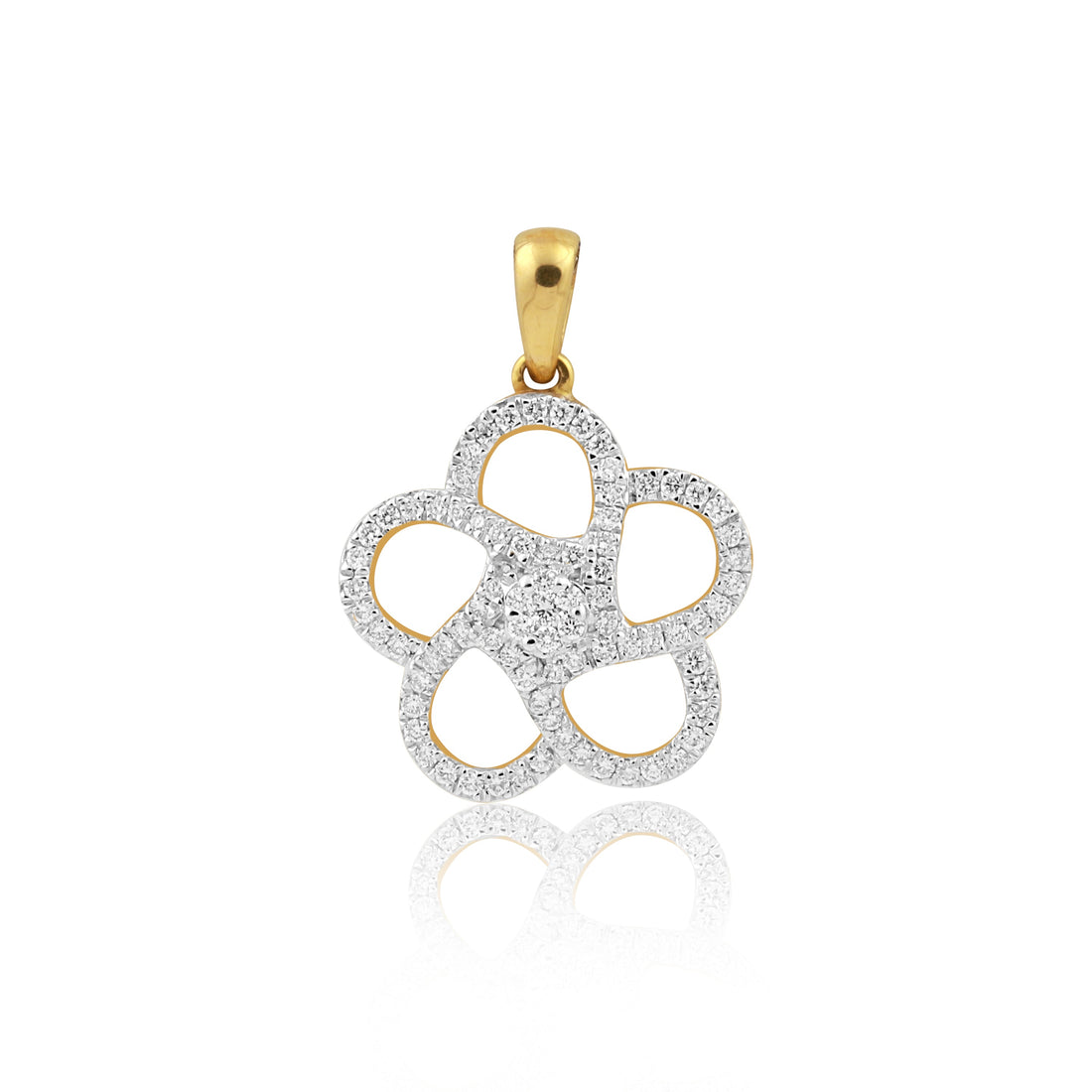 0.63 Ct Gold Diamond Pendant Necklace IGI Certified G-H VS Classic Style