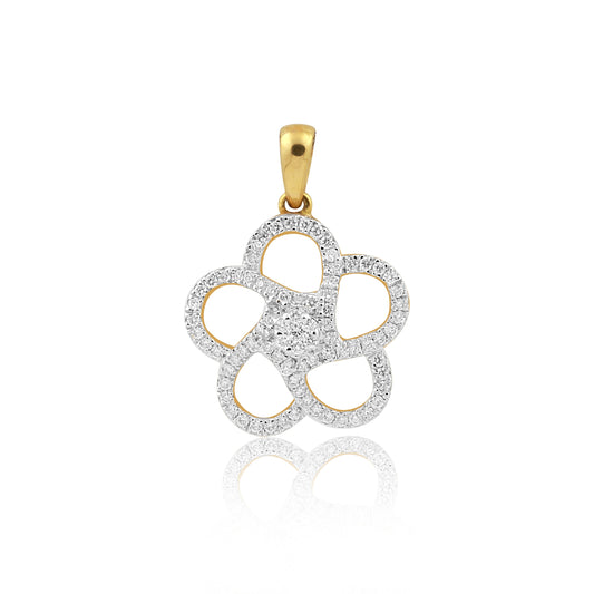 0.63 Ct Gold Diamond Pendant Necklace IGI Certified G-H VS Classic Style