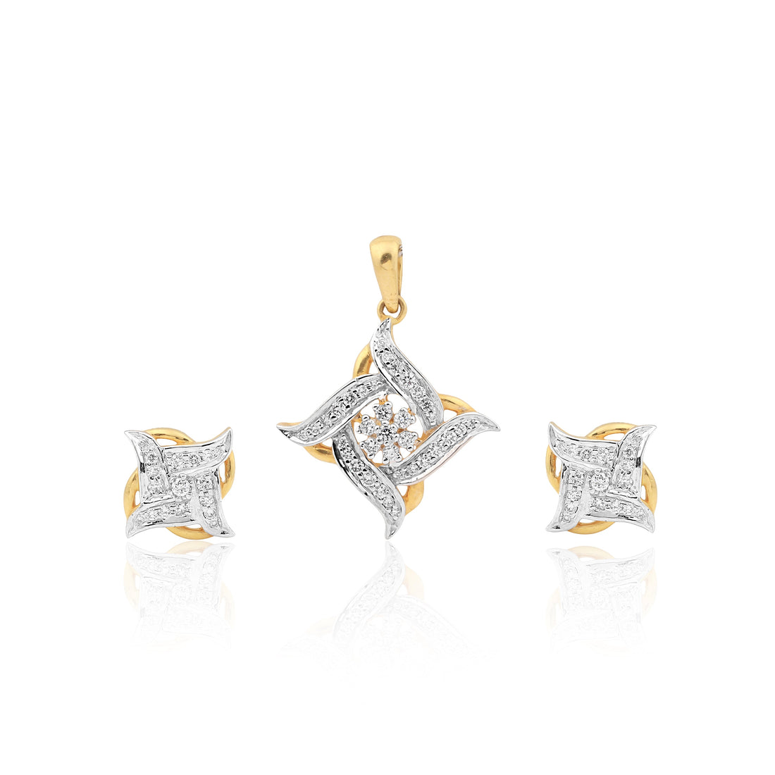 0.86 Ct. 18KT Yellow Gold Natural Diamond Jewellery Set, IGI Certified Quality