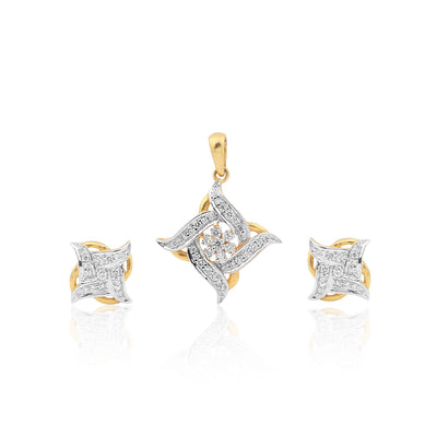 0.86 Ct. 18KT Yellow Gold Natural Diamond Jewellery Set, IGI Certified Quality