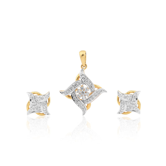 0.86 Ct. 18KT Yellow Gold Natural Diamond Jewellery Set, IGI Certified Quality