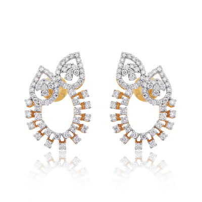 1.05 Ct Natural 18KT Gold Stud Earrings Diamond earrings for girls