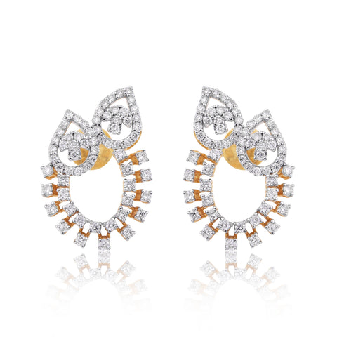 1.05 Ct Natural 18KT Gold Stud Earrings Diamond earrings for girls