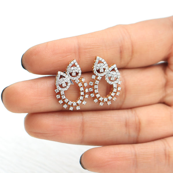 1.05 Ct Natural 18KT Gold Stud Earrings Diamond earrings for girls
