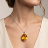 GEMHUB model-wearing (AI) Yellow Citrine Oval 65 Ct