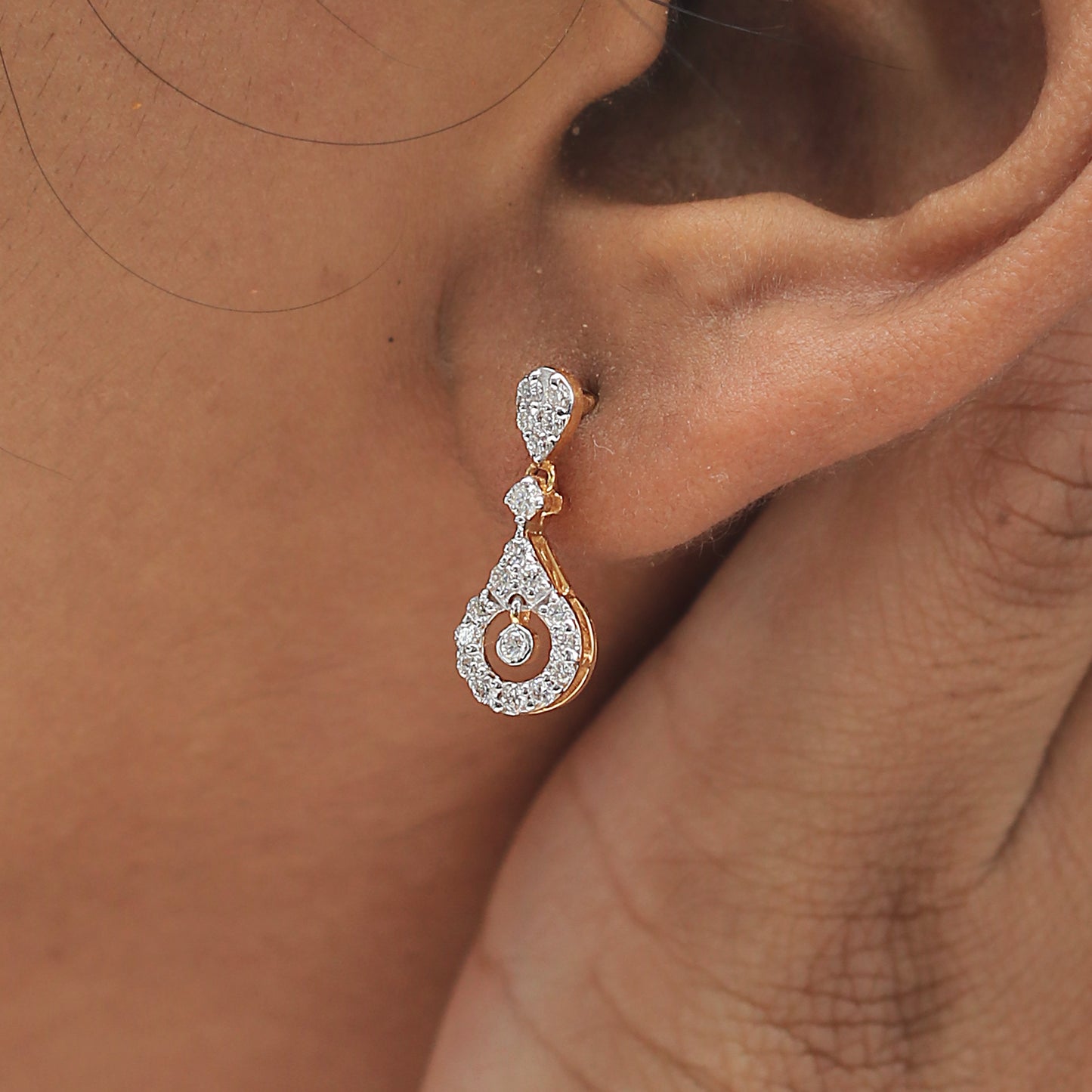 Elegant Teardrop Diamond Drop Earrings