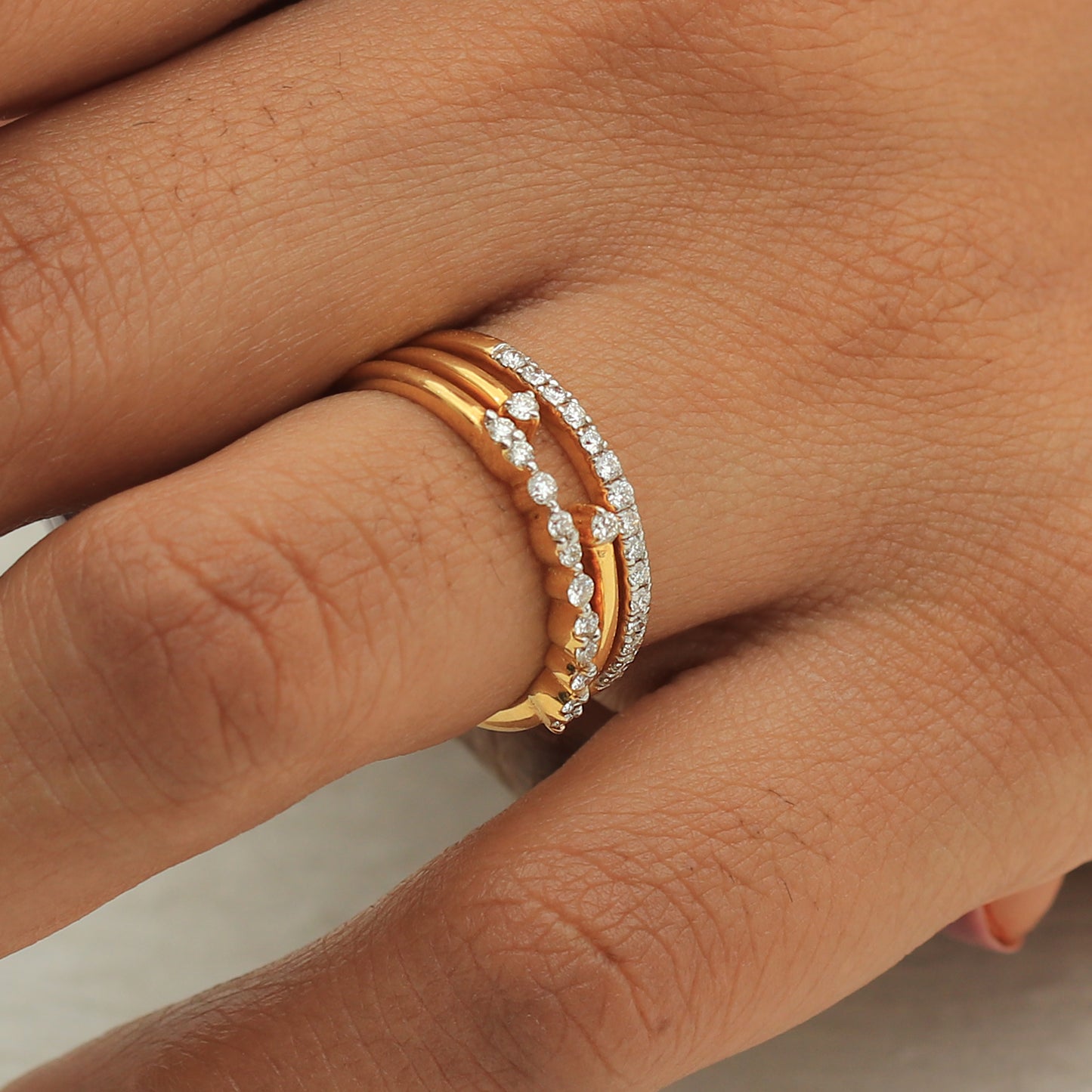 Triple Stackable Diamond Ring Set