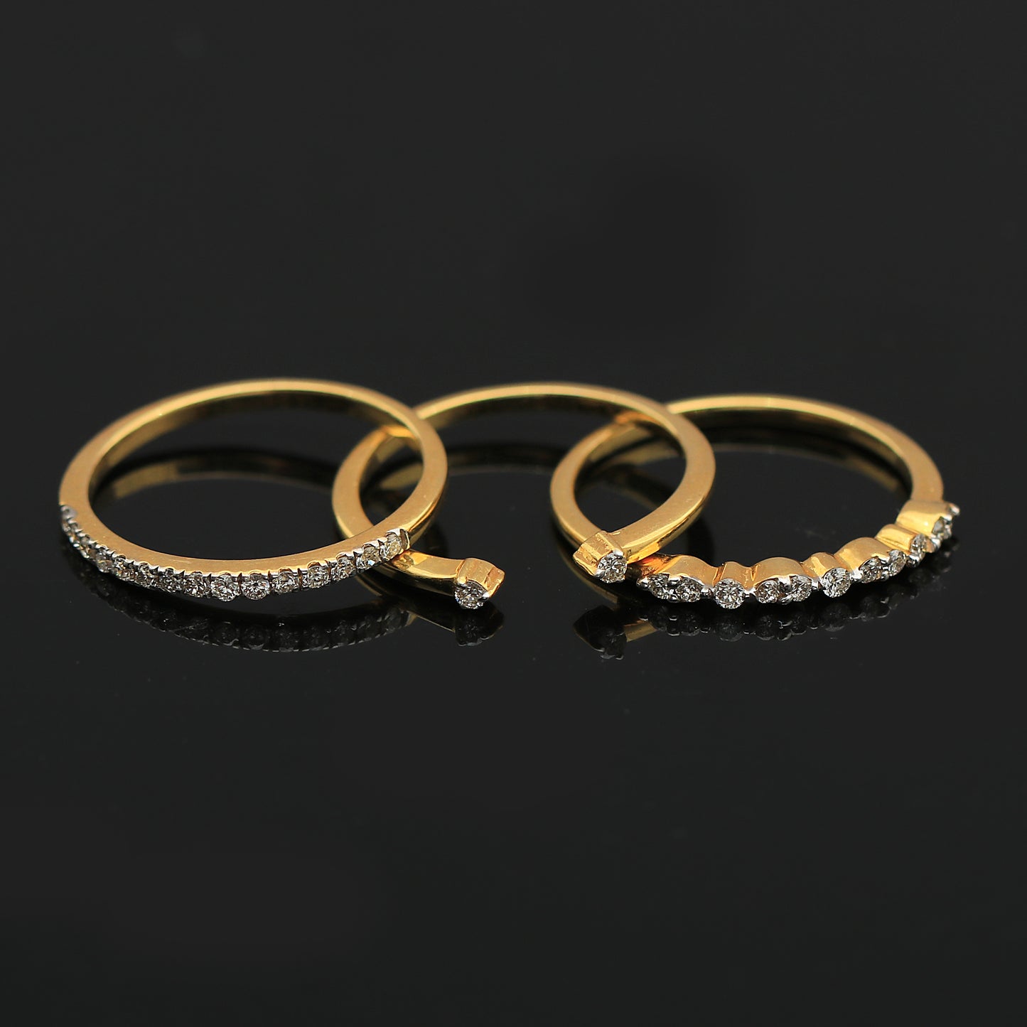 Triple Stackable Diamond Ring Set