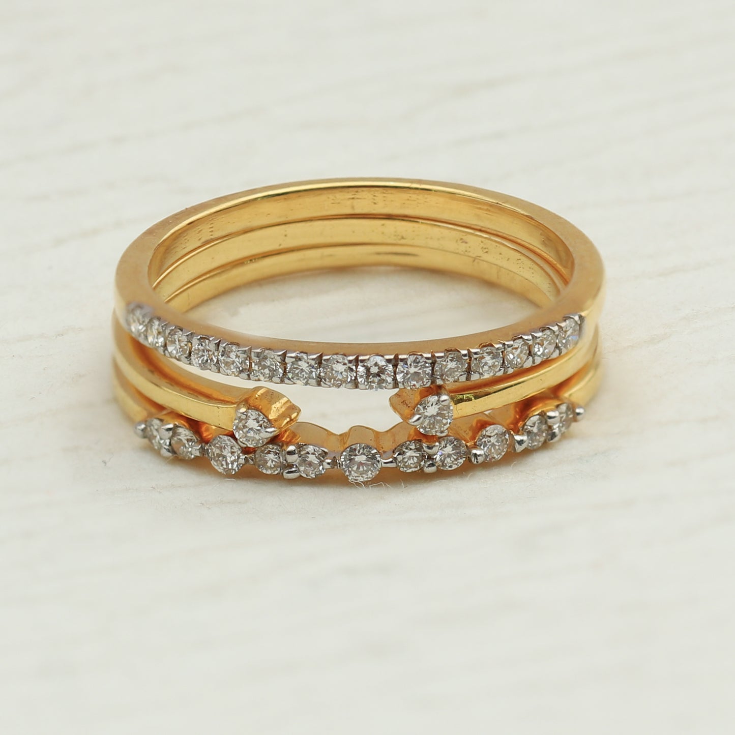 Triple Stackable Diamond Ring Set