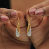 Natural Diamond Earrings 0.61 Ct. Certified in 18K Yellow Gold Dangle Drop