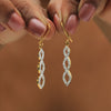 18K Yellow Gold Drop Earrings with Natural Diamond 0.68 Ct. Certified