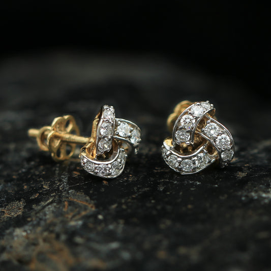 Knot Diamond Stud Earrings