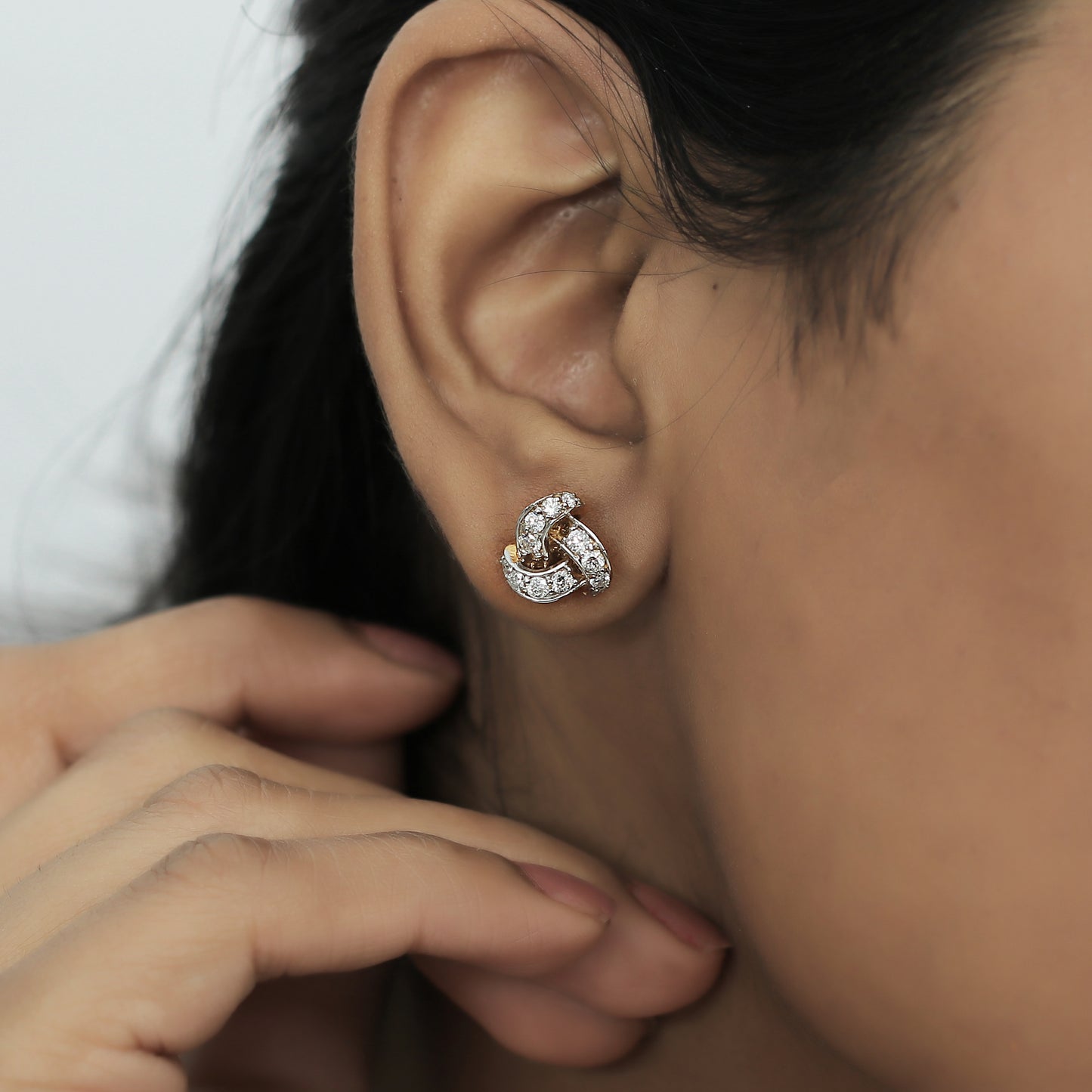 Knot Diamond Stud Earrings