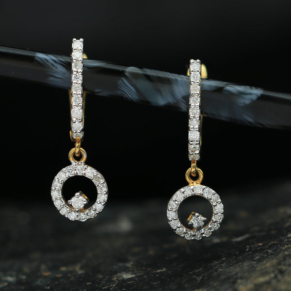 18K Yellow Gold Earrings Dangle & Drop with EGL Certified Diamonds 0.53 Ct.
