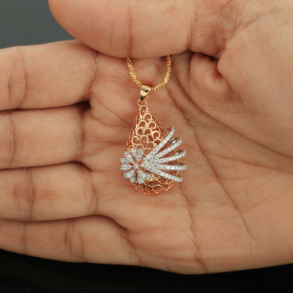 0.88ct Natural Diamond Pendant Necklace