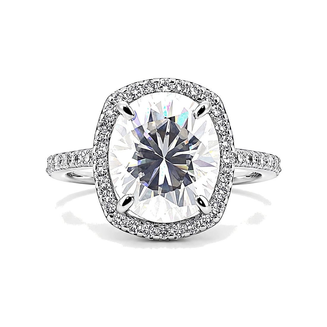 3.50 carat round cut lab-grown diamond ring in 18k gold vermeil, VS1 clarity
