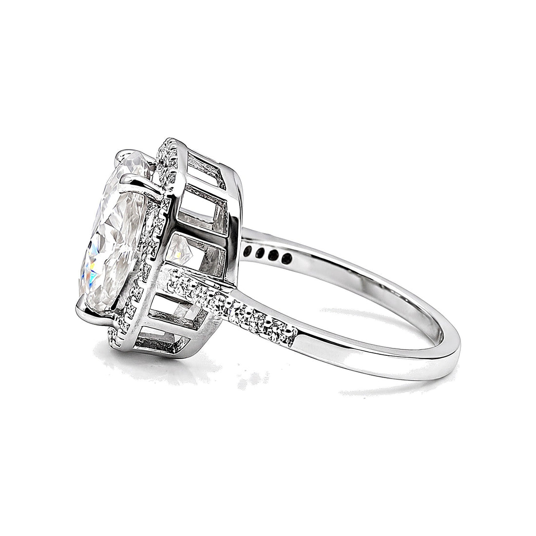 Round lab-grown diamond ring worn on hand, classic engagement styling