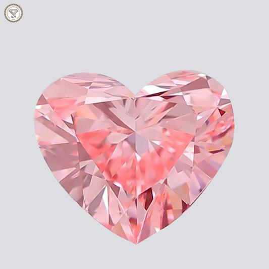 IGI Certified 1.59 Ct. Heart Brilliant CVD Diamond Fancy Vivid Pink VS2 Clarity