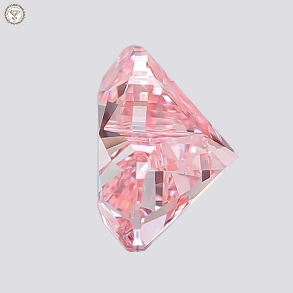 IGI Certified 1.71 Ct. Heart Brilliant CVD Diamond Fancy Intense Pink VS1 Clarity