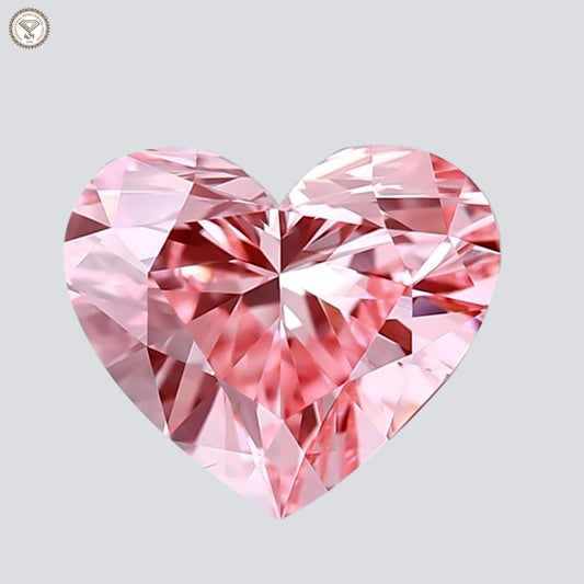 IGI Certified 2.01 Ct. Heart Brilliant CVD Diamond Fancy Vivid Pink VS1 Clarity