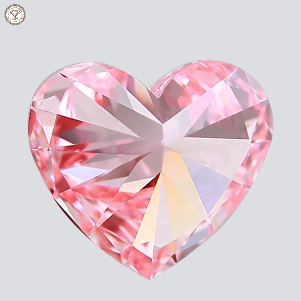 IGI Certified 2.07 Ct. Heart Brilliant CVD Diamond Fancy Vivid Pink VS1 Clarity