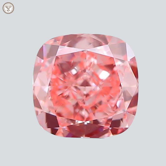 IGI Certified 2.00 Ct. Cushion Brilliant CVD Diamond Fancy Vivid Pink VS2 Clarity