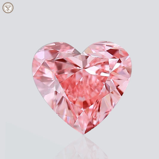 IGI Certified 2.07 Ct. Heart Brilliant CVD Diamond Fancy Vivid Pink VS2 Clarity
