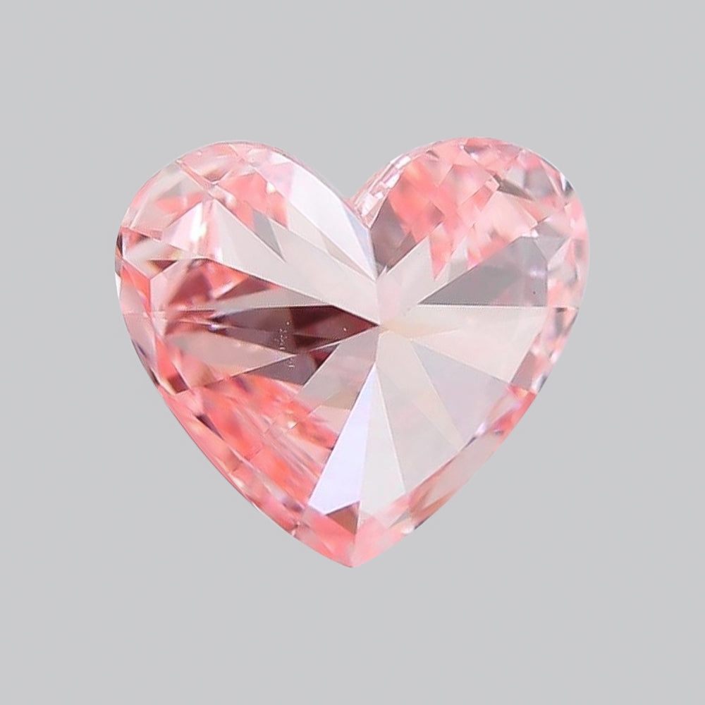 IGI Certified 2.14 Ct. Heart Brilliant CVD Diamond Fancy Vivid Pink VS2 Clarity
