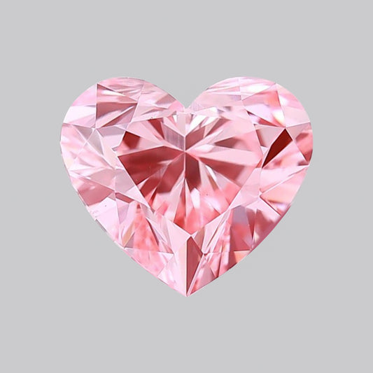 IGI Certified 2.16 Ct. Heart Brilliant CVD Diamond Fancy Vivid Pink VS1 Clarity