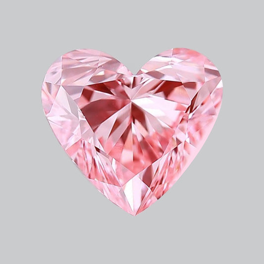 IGI Certified 3.18 Ct. Heart Brilliant CVD Diamond Fancy Vivid Pink VS1 Clarity