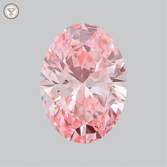 IGI Certified 1.52 Ct. Oval Brilliant CVD Diamond Fancy Vivid Pink VS1 Clarity