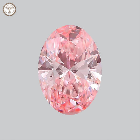 IGI Certified 1.53 Ct. Oval Brilliant CVD Diamond Fancy Intense Pink VS1 Clarity