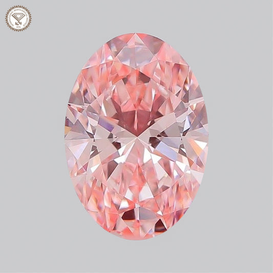 IGI Certified 1.54 Ct. Oval Brilliant CVD Diamond Fancy Intense Pink VS1 Clarity
