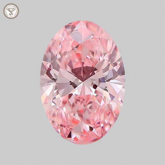 IGI Certified 1.55 Ct. Oval Brilliant CVD Diamond Fancy Intense Pink VVS2 Clarity
