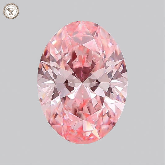 IGI Certified 1.69 Ct. Oval Brilliant CVD Diamond Fancy Intense Pink VS1 Clarity