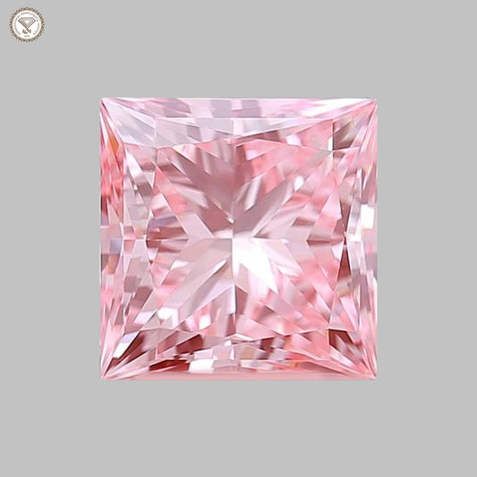 IGI Certified 2.04 Ct. Princess Cut CVD Diamond Fancy Vivid Pink VS1 Clarity