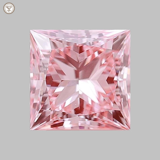 IGI Certified 2.36 Ct. Princess Cut CVD Diamond Fancy Intense Pink VS1 Clarity