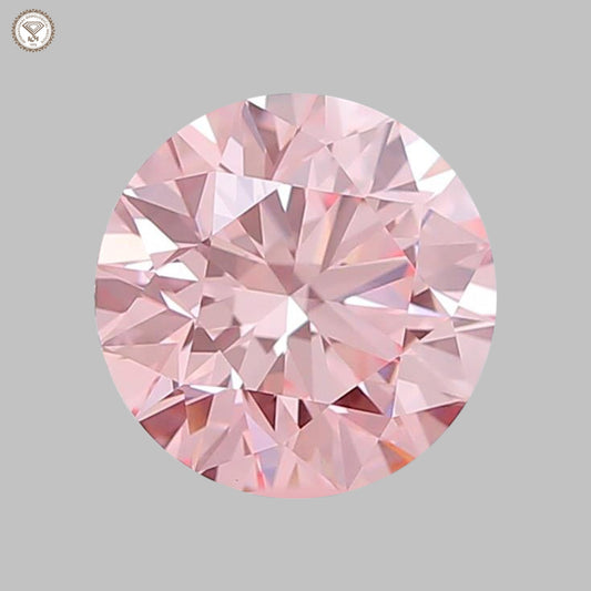 IGI Certified 1.52 Ct. Round Brilliant CVD Diamond Fancy Intense Pink VS1 Clarity