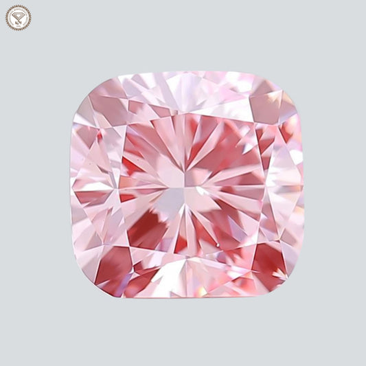 IGI Certified 2.15 Ct. Cushion Brilliant CVD Diamond Fancy Intense Pink VS1 Clarity