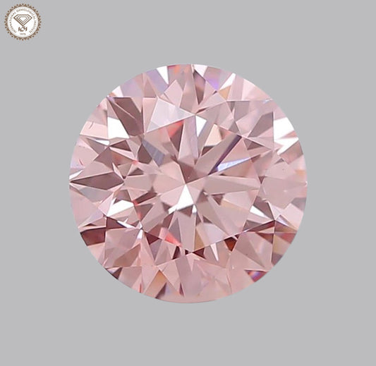 IGI Certified 1.57 Ct. Round Brilliant CVD Diamond Fancy Intense Pink VS2 Clarity