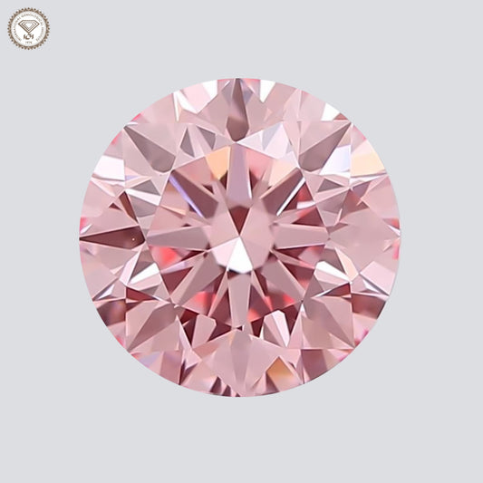 IGI Certified 1.58 Ct. Round Brilliant CVD Diamond Fancy Intense Pink VS1 Clarity