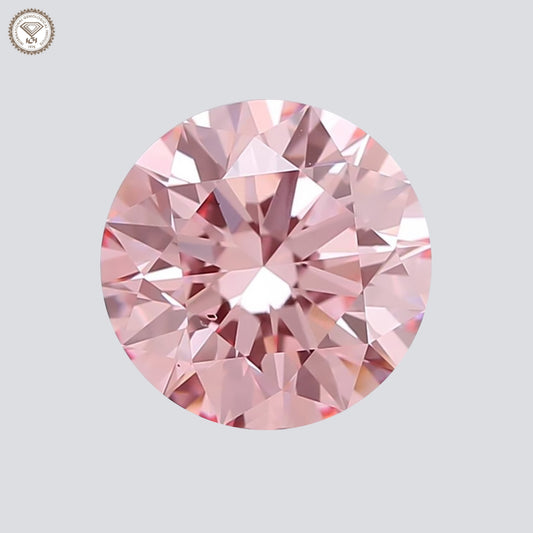 IGI Certified 2.00 Ct. Round Brilliant CVD Diamond Fancy Intense Pink VS2 Clarity