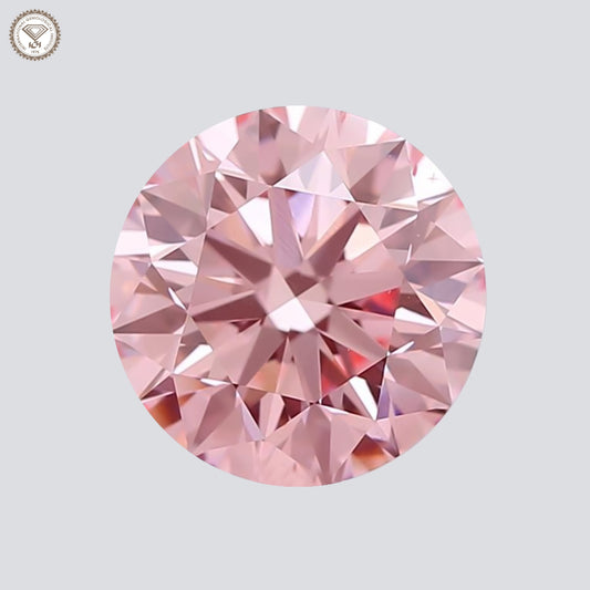 IGI Certified 2.05 Ct. Round Brilliant CVD Diamond Fancy Intense Pink VS2 Clarity