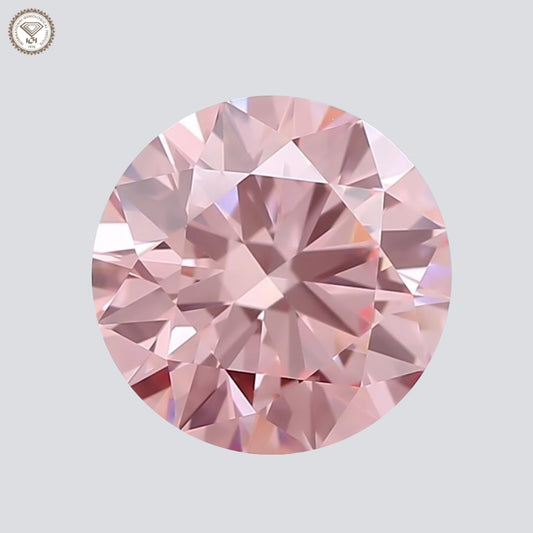 IGI Certified 2.06 Ct. Round Brilliant CVD Diamond Fancy Intense Pink VS1 Clarity