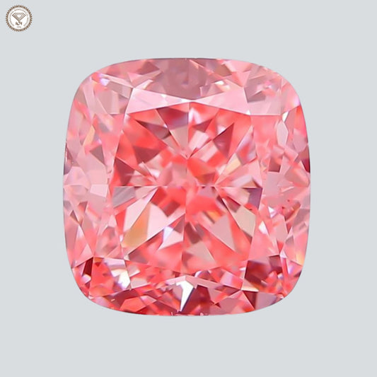 IGI Certified 3.10 Ct. Cushion Brilliant CVD Diamond Fancy Vivid Pink VS1 Clarity