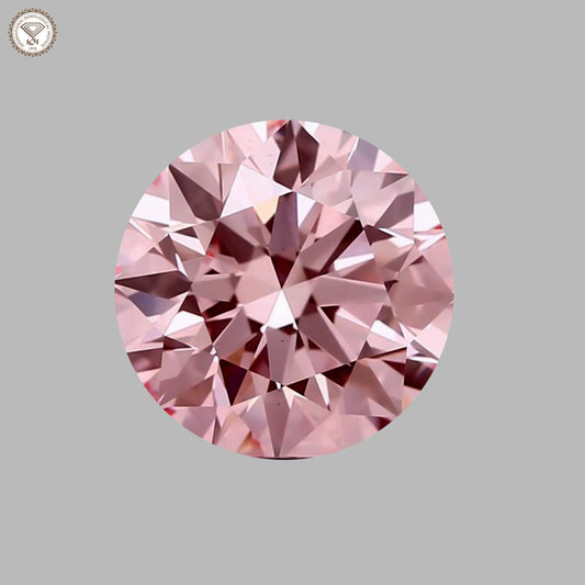 IGI Certified 2.14 Ct. Round Brilliant CVD Diamond Fancy Intense Pink VS2 Clarity