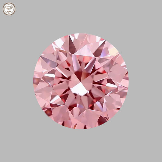 IGI Certified 2.16 Ct. Round Brilliant CVD Diamond Fancy Intense Pink VS1 Clarity
