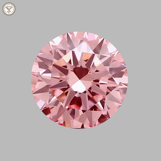 IGI Certified 2.39 Ct. Round Brilliant CVD Diamond Fancy Intense Pink VS1 Clarity