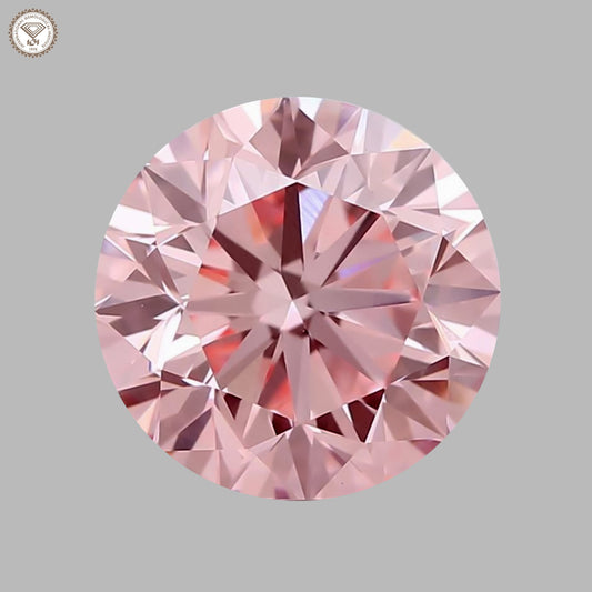 IGI Certified 2.54 Ct. Round Brilliant CVD Diamond Fancy Intense Pink VS1 Clarity