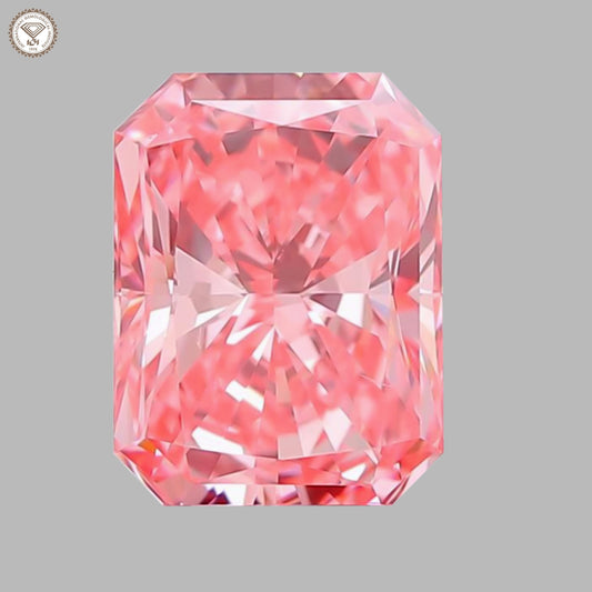 IGI Certified 1.50 Ct. Radiant Brilliant CVD Diamond Fancy Vivid Pink VS2 Clarity